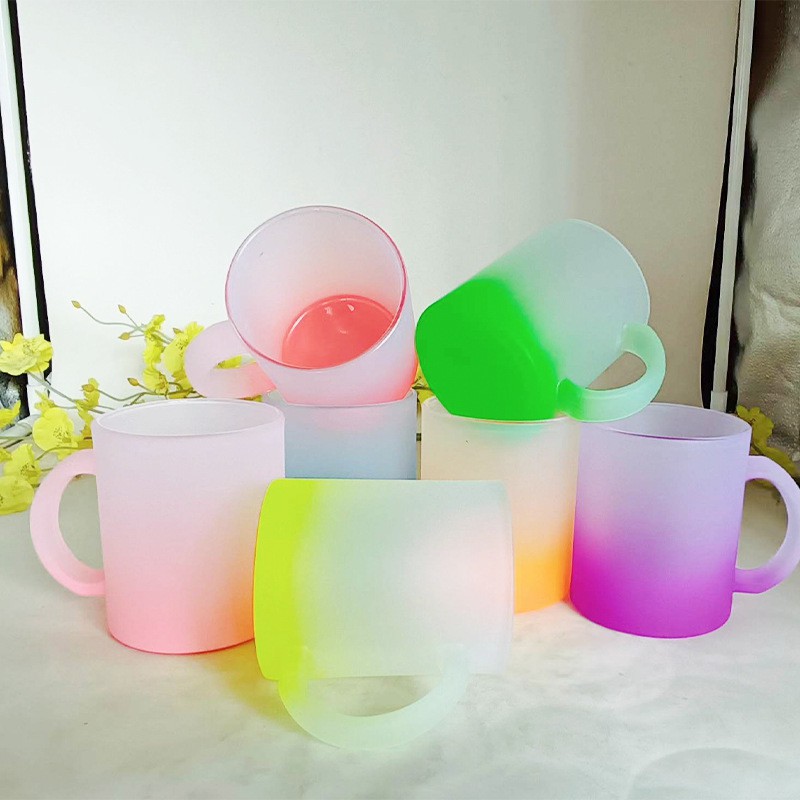 11oz Frosted Glass Mug With Sublimation Coating 2 11oz Frosted Glass Mug With Sublimation Coating 2